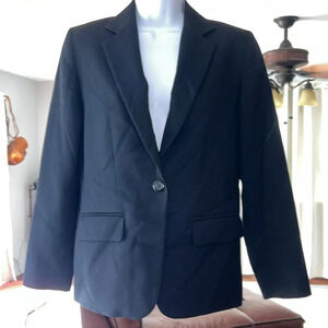 Pendleton 100% Virgin Wool Petite Size Small Black One Button Blazer